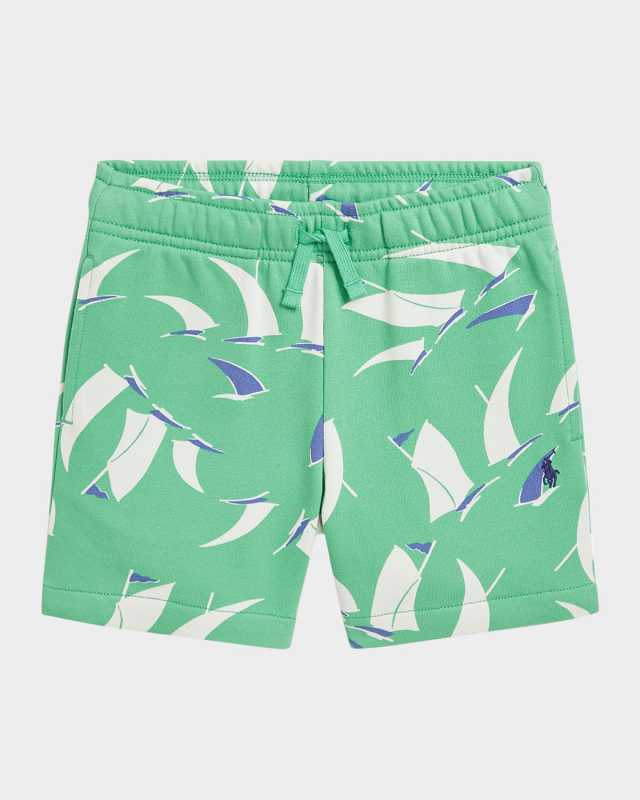 Boy's Sail-Boat Printed Shorts, Size 2-